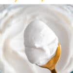 A spoon with vegan mayonnaise.