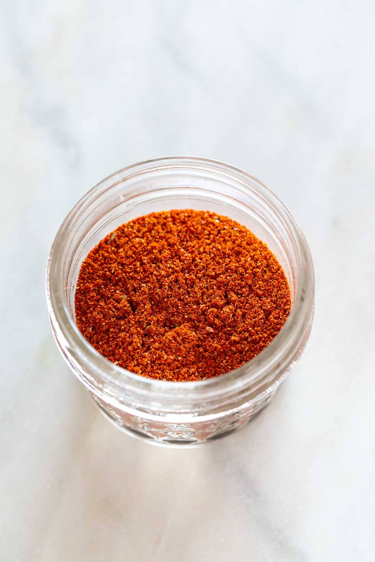 Small homemade chili powder jar.