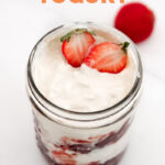 Photo of a glass jar of coconut yogurt with the words coconut yogurt