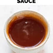 Small bowl with homemade sweet and sour sauce.