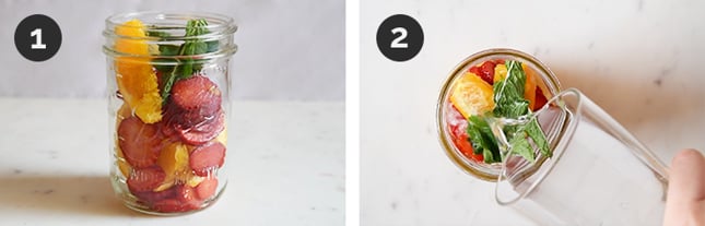 Step-by-step photos of how to make fruit infused water