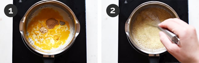 2 shots of how to make golden milk step by step