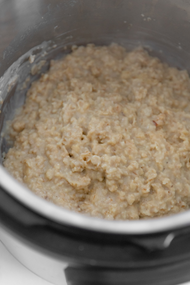 Close-up photo of how to make Instant Pot oatmeal