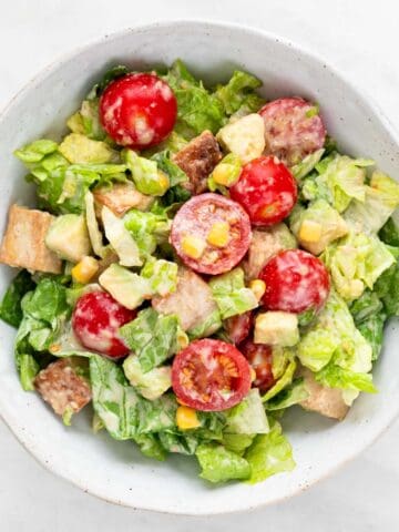 Tofu salad in a bowl.