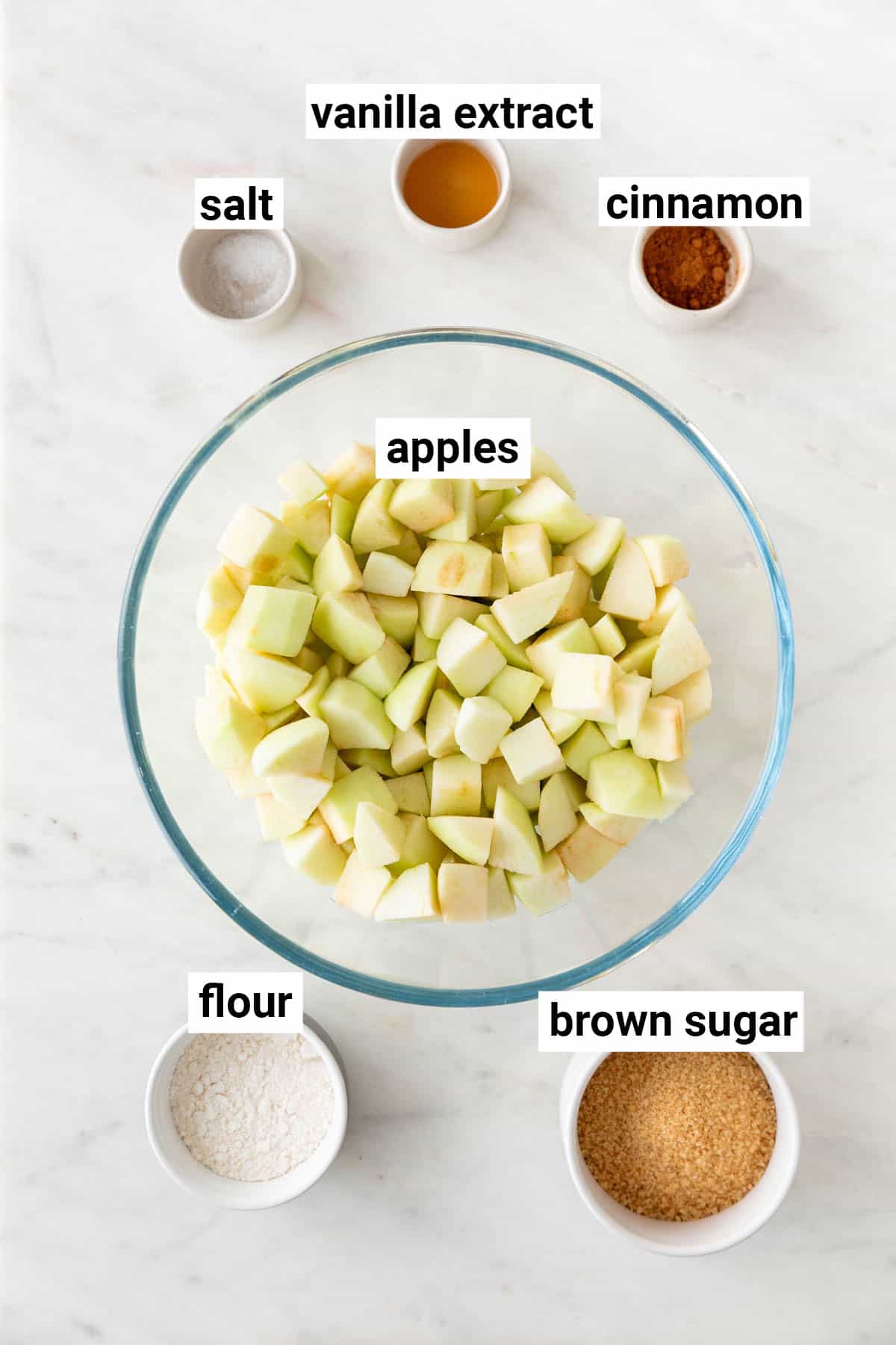 Ingredients for the apple filling.
