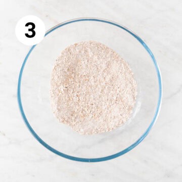 Bowl of dry topping ingredients.