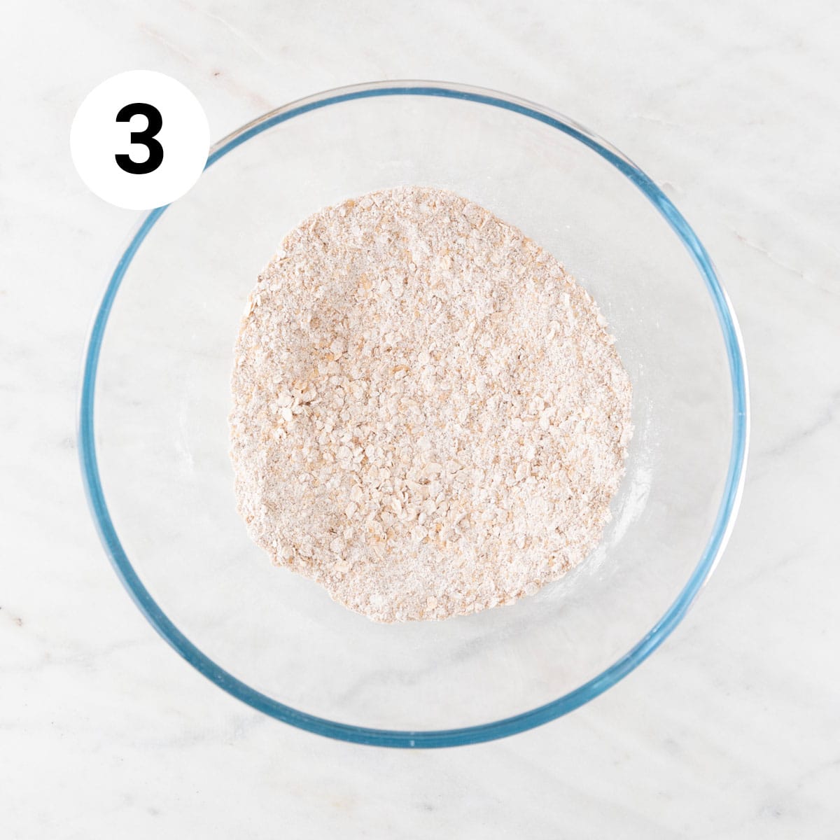 Bowl of dry topping ingredients.