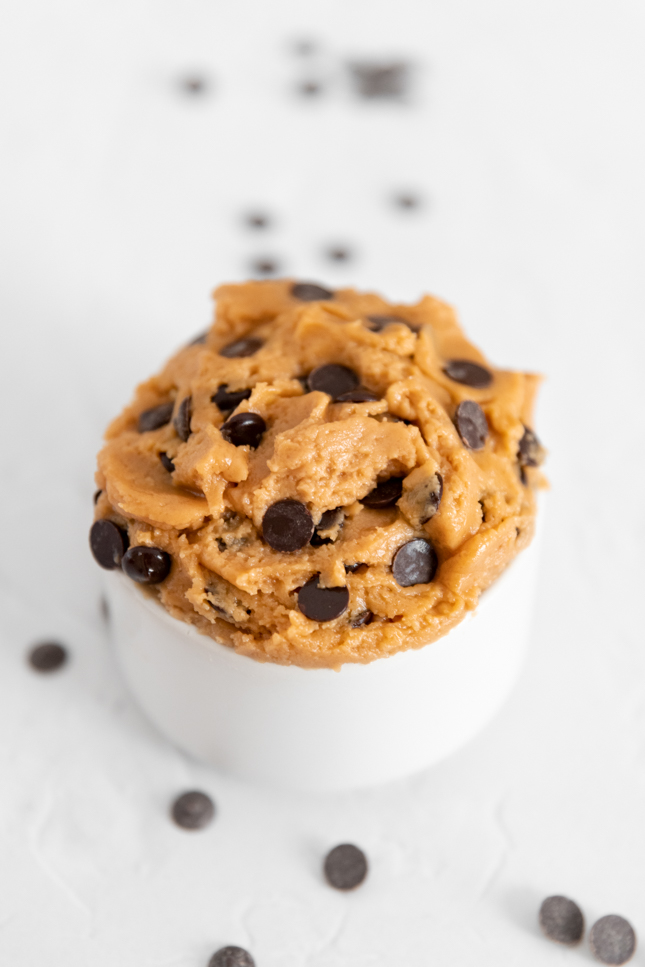 Photo of a bowl of vegan cookie dough