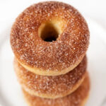 Photo of a pile of vegan donuts with a heading