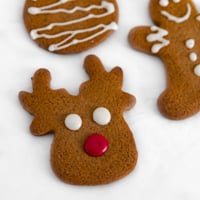 Square photo of some vegan gingerbread cookies