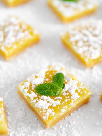 Photo of some vegan lemon bars